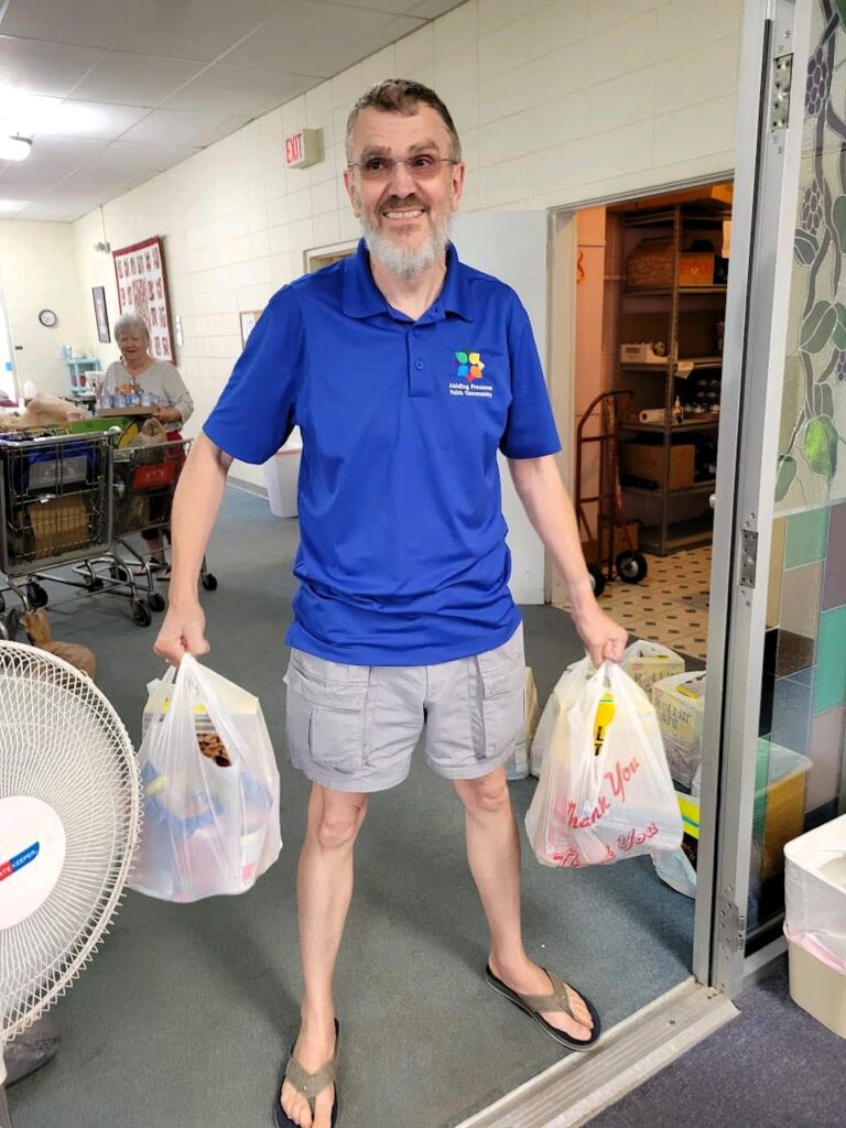 Klaus helping at Food Bank